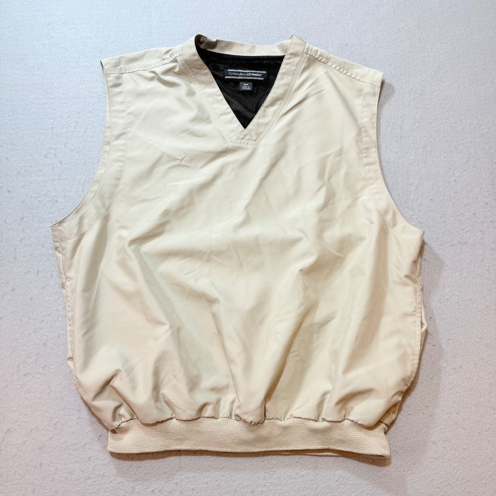 Cutter & Buck CB WindTec Vest Medium Beige Sleeveless‎ Golf Windbreaker